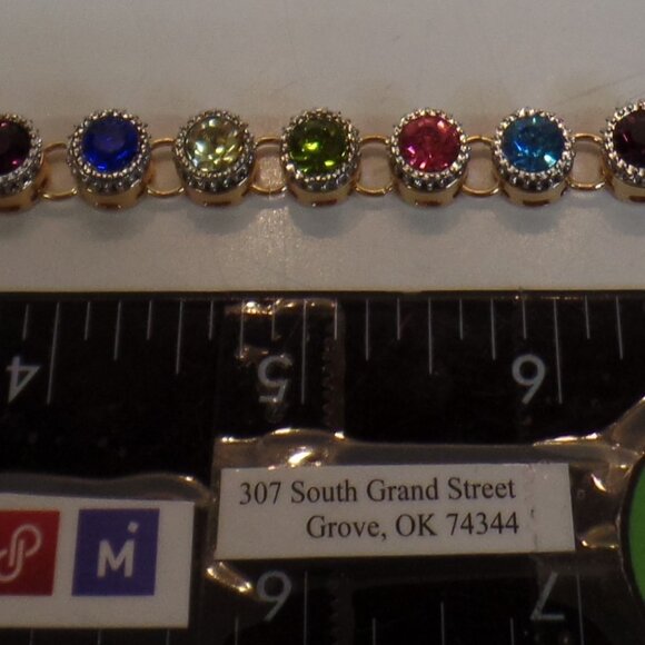 OPC CN RAINBOW Goldtone Chain Necklace & Bracelet & COLORFUL Premium Crystals - Picture 10 of 11